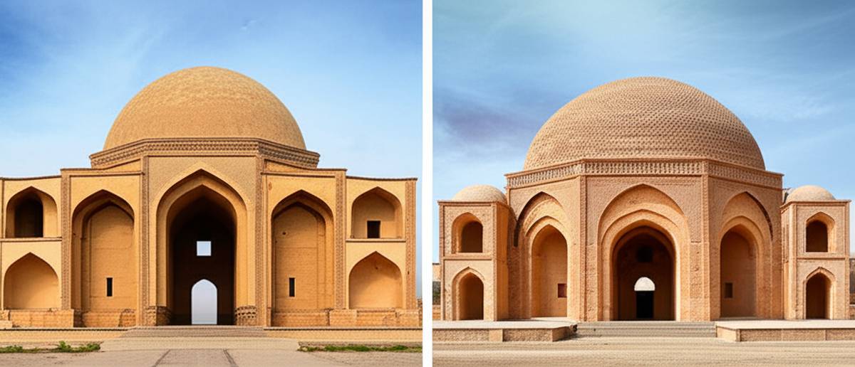 شباهت های معماری کاخ اردشیر بابکان و سروستان
