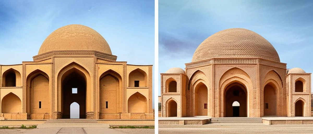 شباهت های معماری کاخ اردشیر بابکان و سروستان